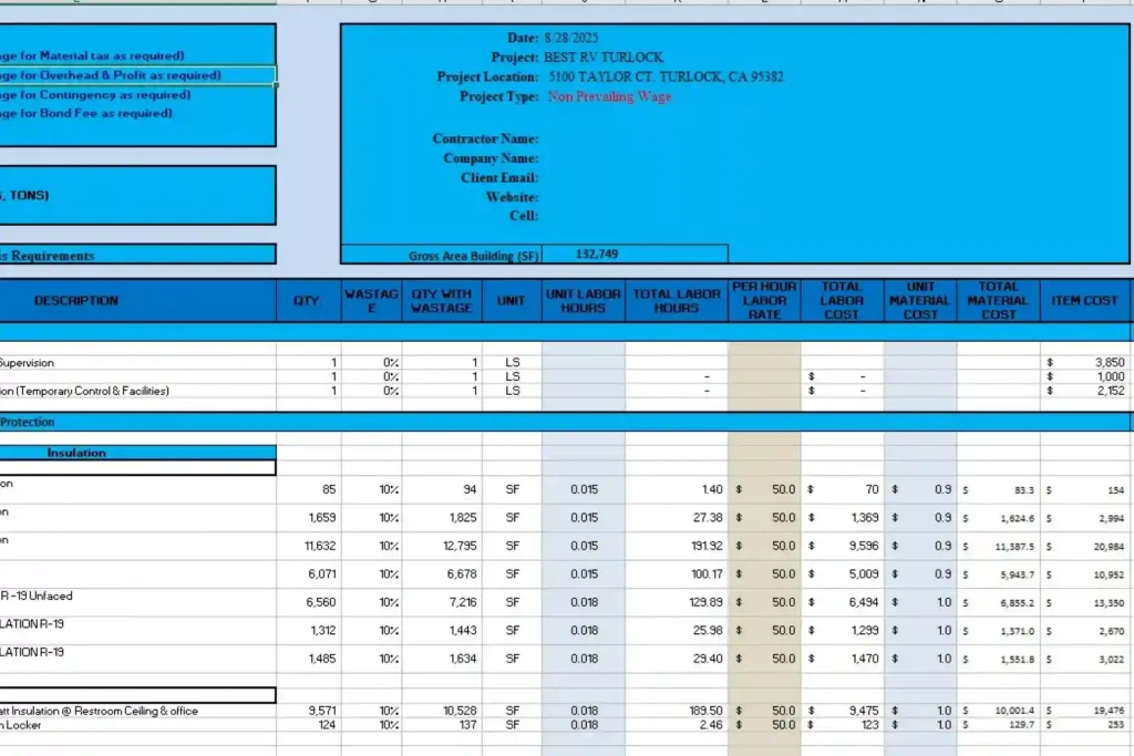Insulation Estimating Services, Washington, DC